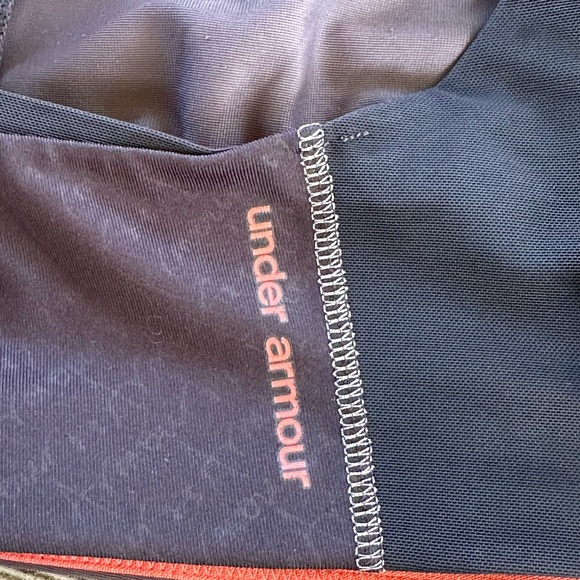 UNDER ARMOR SPORTS BRA SET OF 2 size 36 D BLACK AND ORANGE - Picture 3 of 9